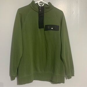 Browning Boulder‎ Pullover Sweatshirt Men’s L Olive Green 1/4 Zip Snap
